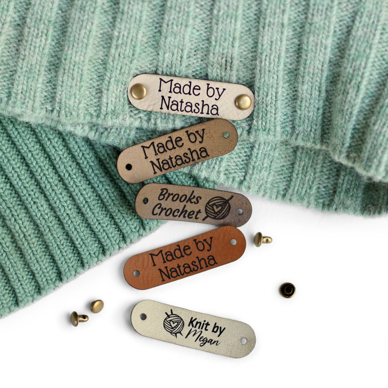 Small Custom Faux Leather Tags for Handmade Items – 1.9x0.55" (4.75x1.4 cm)
