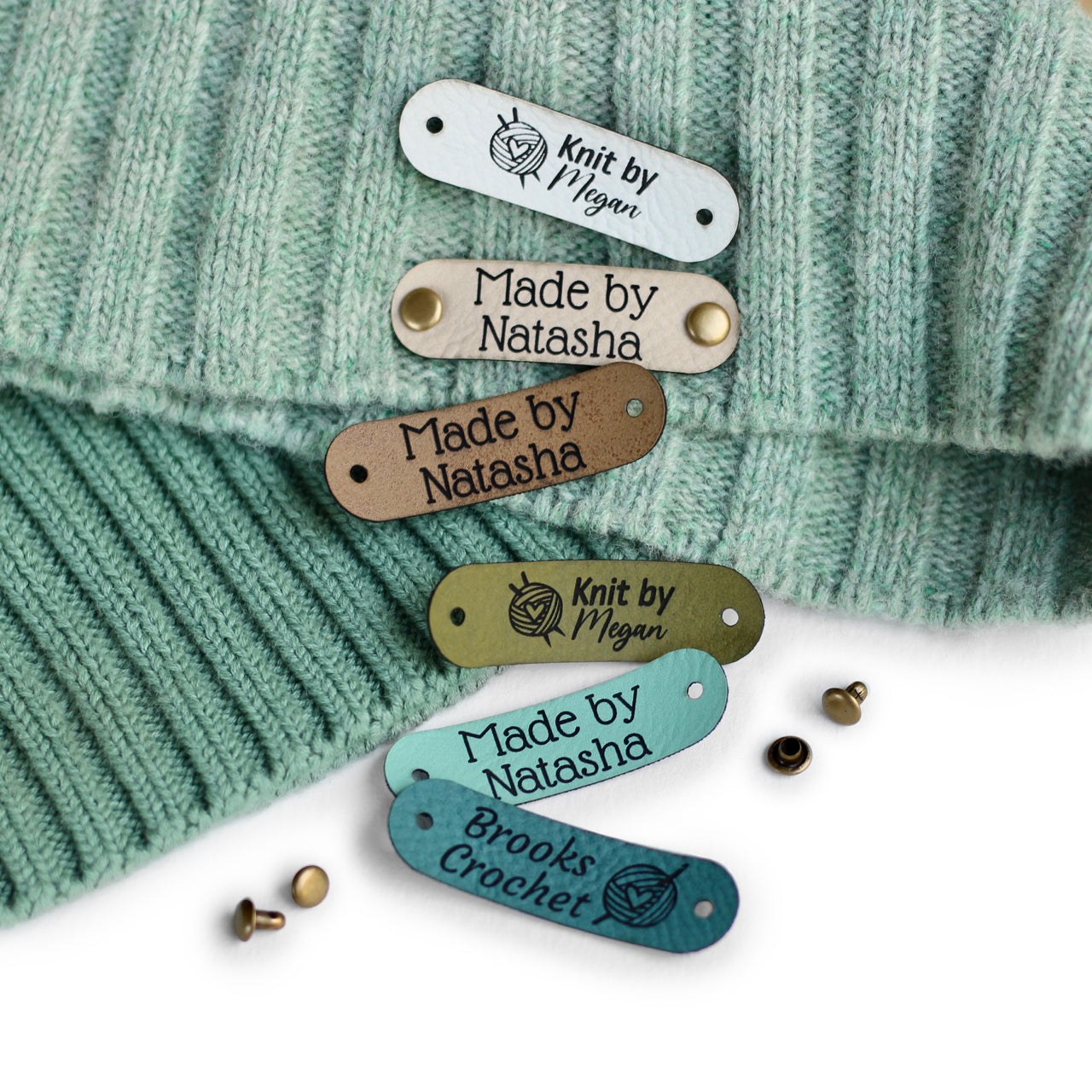 Small Custom Faux Leather Tags for Handmade Items – 1.9x0.55" (4.75x1.4 cm)
