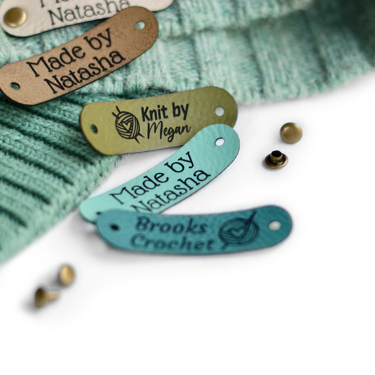 Small Custom Faux Leather Tags for Handmade Items – 1.9x0.55" (4.75x1.4 cm)