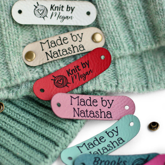 Small Custom Faux Leather Tags for Handmade Items – 1.9x0.55" (4.75x1.4 cm)