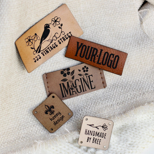 Custom Faux Leather Logo Tags
