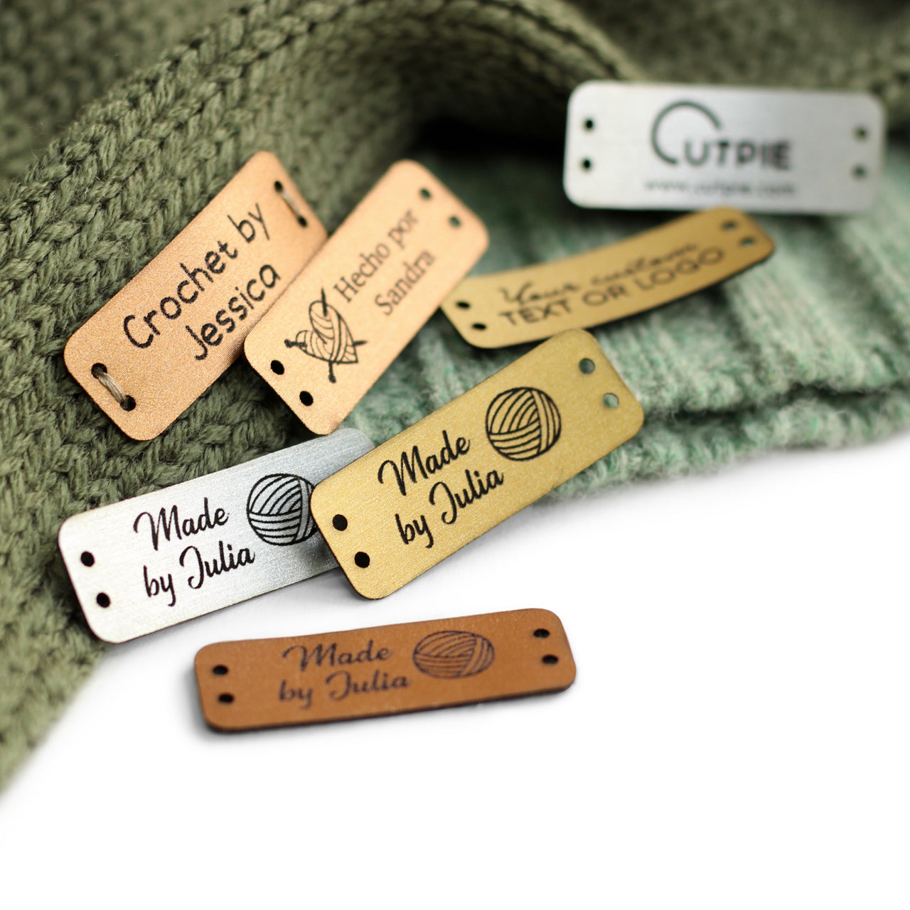 Small Metallic Faux Leather Tags – 1.5x0.55" (3.8x1.4 cm)