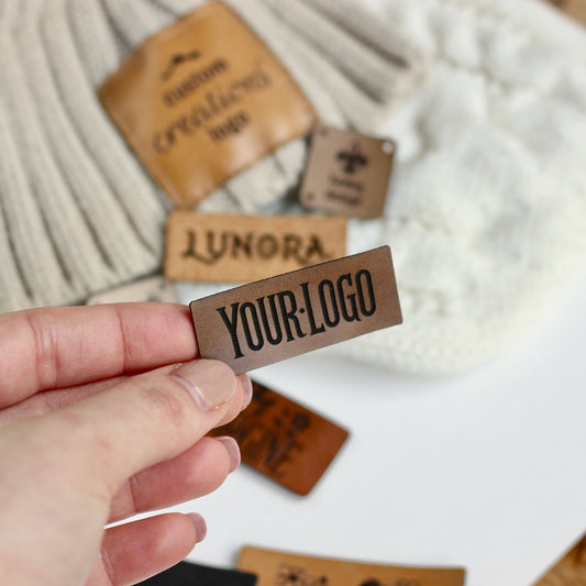 Custom Faux Leather Logo Tags