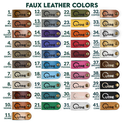Custom Faux Leather Tags for Knits & Crochet – Foldable – 2.85x0.55”