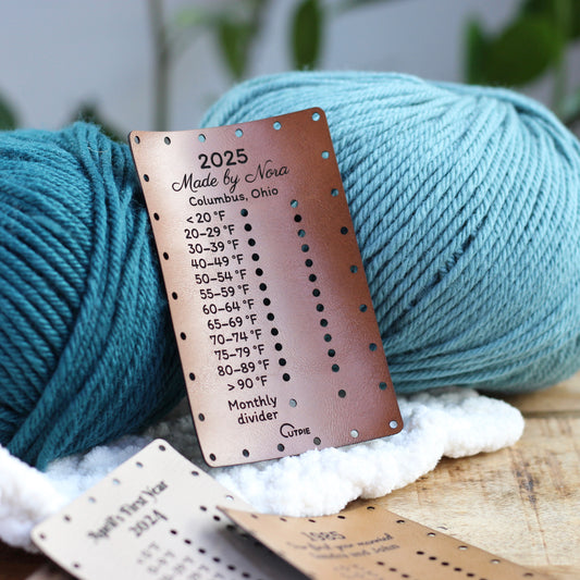 Temperature Blanket Tags Set – Faux Leather Chart & Month Tags