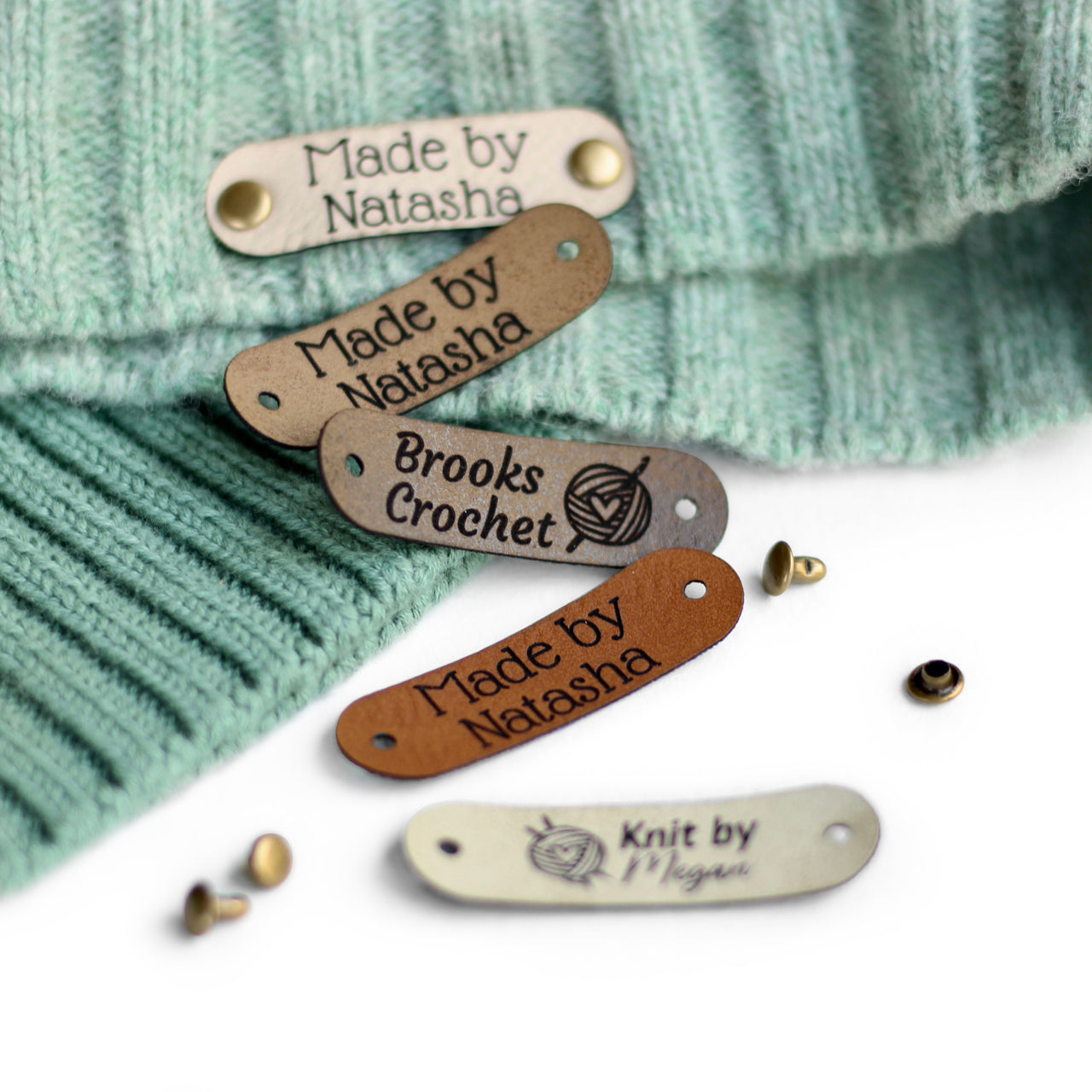 Small Custom Faux Leather Tags for Handmade Items – 1.9x0.55" (4.75x1.4 cm)