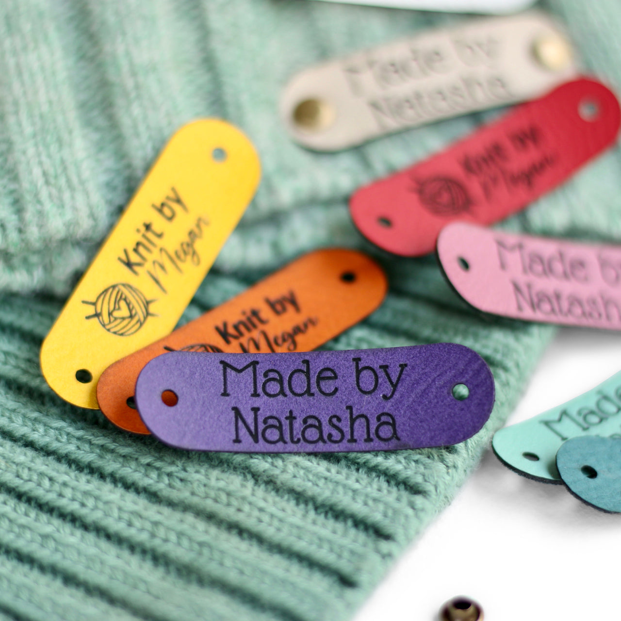 Small Custom Faux Leather Tags for Handmade Items – 1.9x0.55" (4.75x1.4 cm)