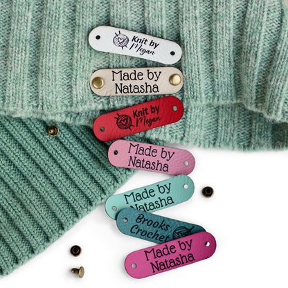 Small Custom Faux Leather Tags for Handmade Items – 1.9x0.55" (4.75x1.4 cm)