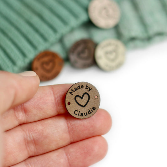 Super Small Round Faux Leather Tags