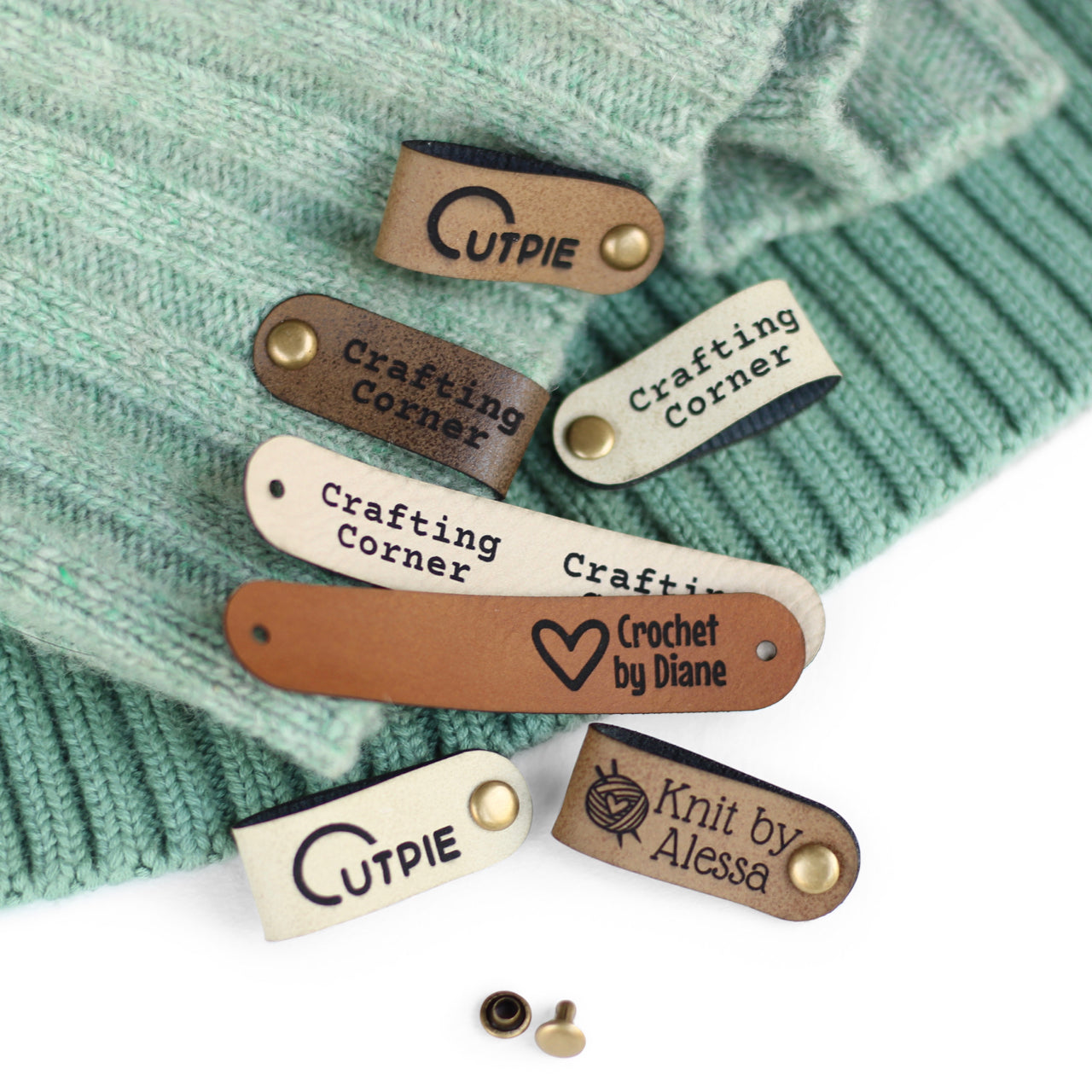 Custom Tags for Knits and Crochet - Foldable - Size 2.85x0.55"