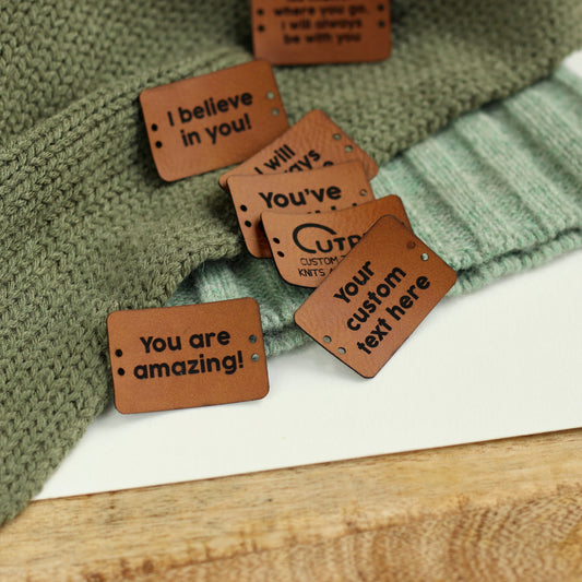 Faux Leather Tags for Amigurumis